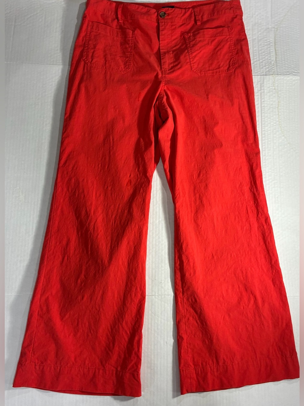 J. CREW STRETCHY LINEN BLEND WIDE LEG PANTS